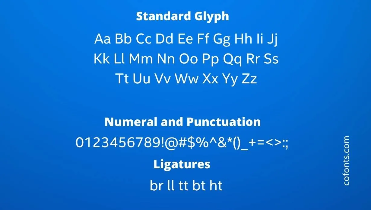Intel Font style variations